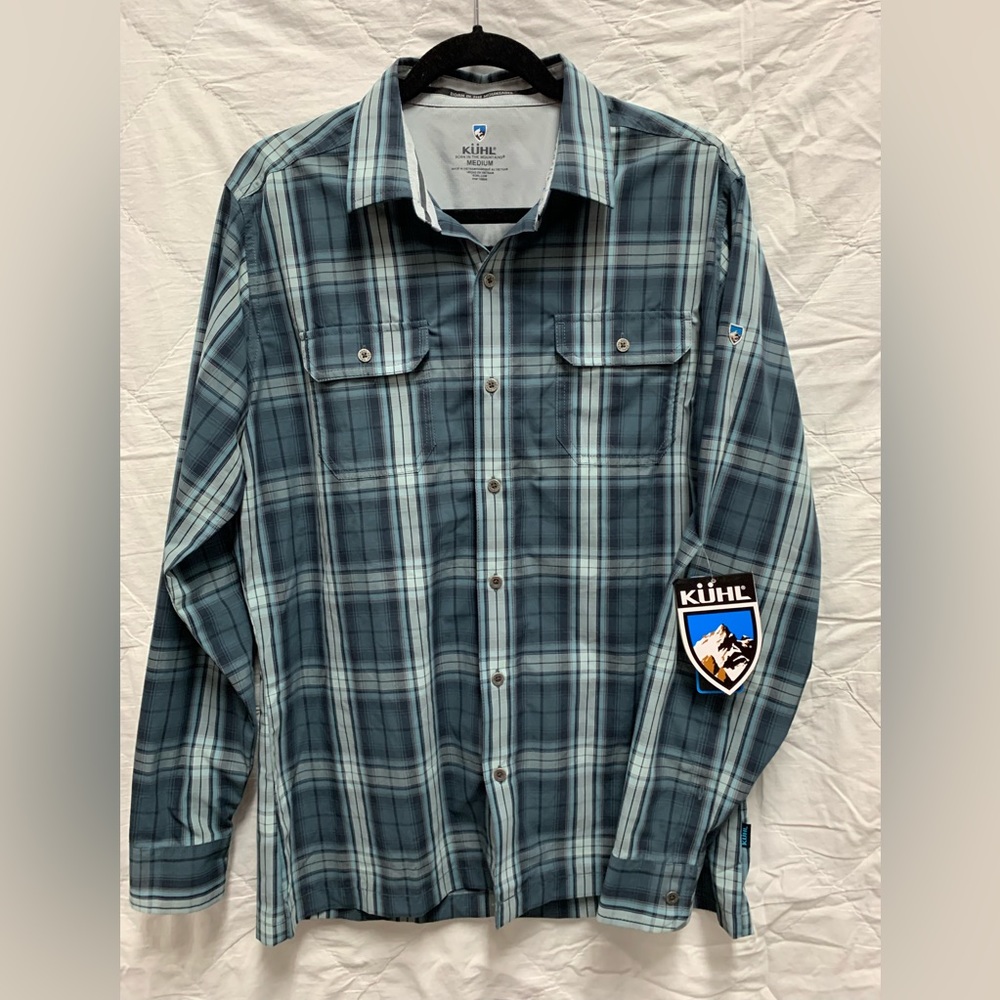 NWT Kuhl Mens’ Medium Long Sleeve Plaid UV Protection Sun Shirt